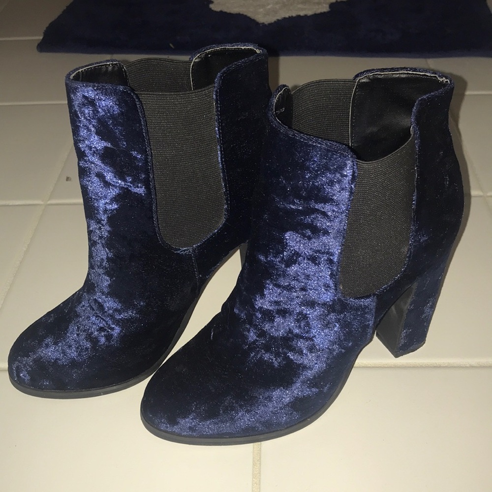 Blue Velvet Booties